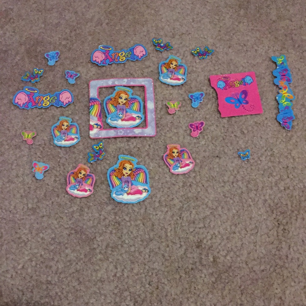 Fuzzy velvet Velcro Lisa Frank Angel Butterfly Hot Pink Binder - Picture 9 of 9